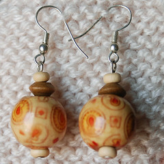 Wood autumn earrings