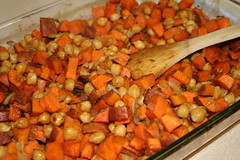spiced sweet potatoes and chickpeas