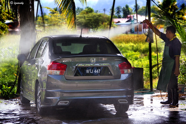 Wash car at car wash