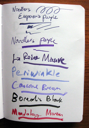 Noodler's inks tested at Boston Pen Show 2009, part 1