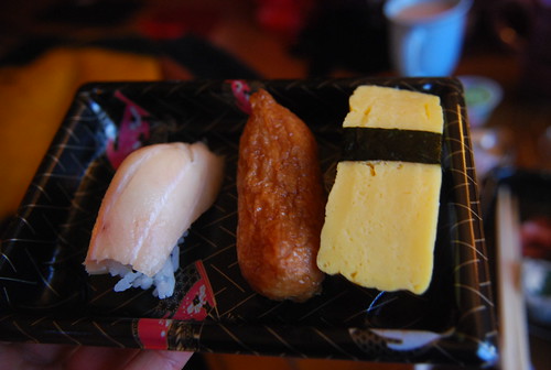 Butterfish, Inari and Tamago sushi