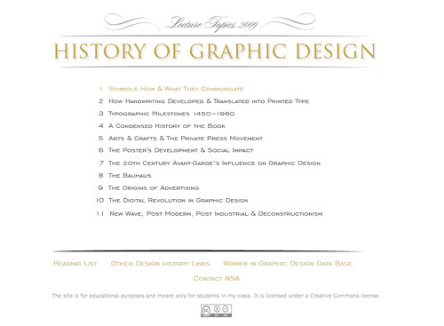 portada del sitio Historia del Diseño Gráfico