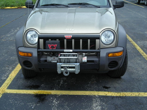 Jeep liberty brush guard with winch