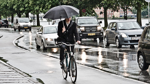 Well-Dressed Umbrella Cycling