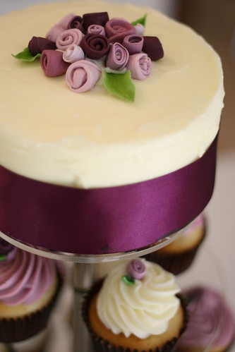 Purple Wedding Cupcake Tower Photography by Simon Matuzelski 