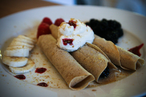 Breakfast Crepes with Fresh Fruit and Tofu "Cream"