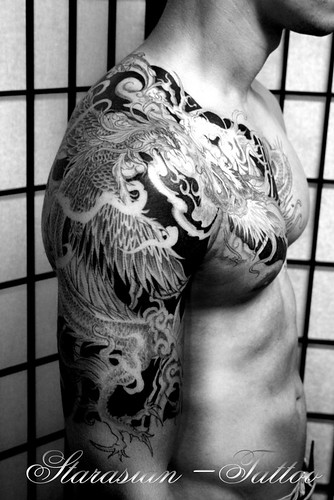 Starasian Tattoo Art Chris Dragon vs Phoenix 4