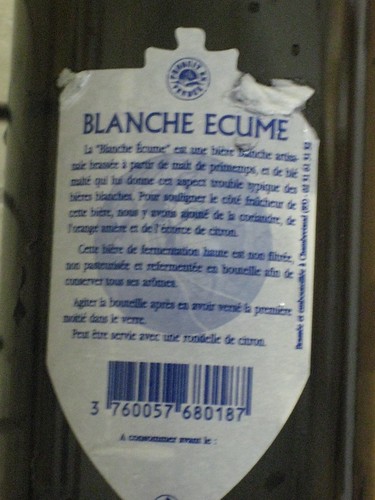 Blanche Ecume back label