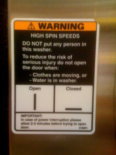 DO NOT put any person in this washer