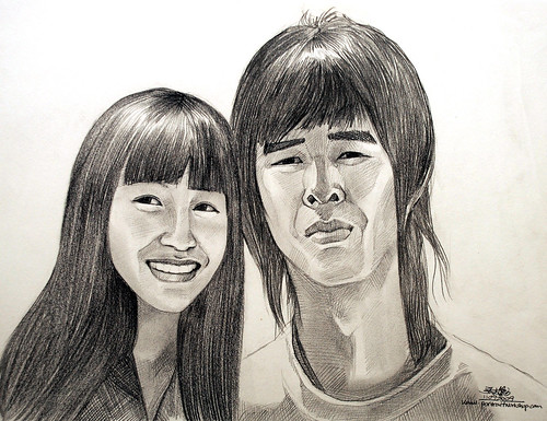 Couple portraits in pencil 110909