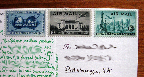 Vintage stamps: Air Mail, Atoms for Peace