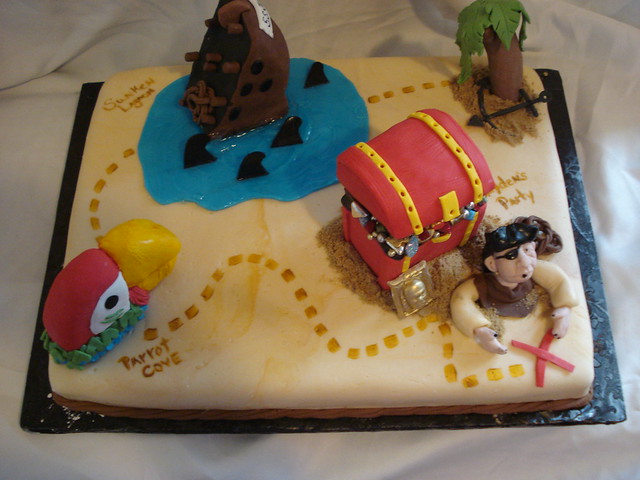 Pirate Map Birthday Cake from The Sugar Me Bakery in Orange County, CA.