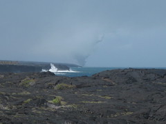 lava flowing into the ocean from the other side (bottom of Chain of Craters road)