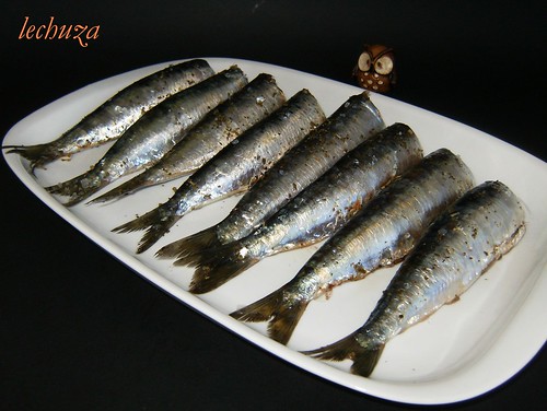 Sardinas con brona-sardinas crudas