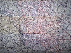 Map of DC bus routes and streetcar lines, circa 1960
