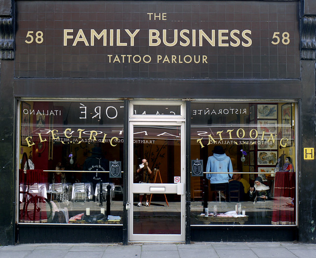 Mo Coppoletta's, The Family Business Tattoo Shop, 58 Exmouth Market, London, 