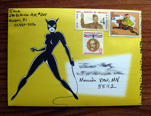 Yellow Catwoman fold and mail