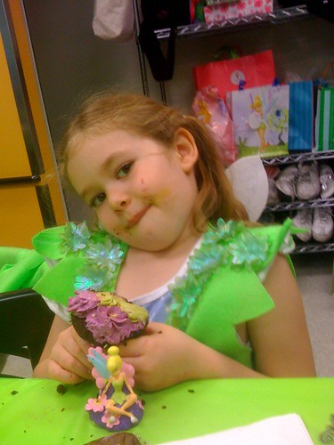 Quinn and her cupcake