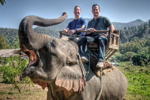 Doug & Jeff on an Elephant