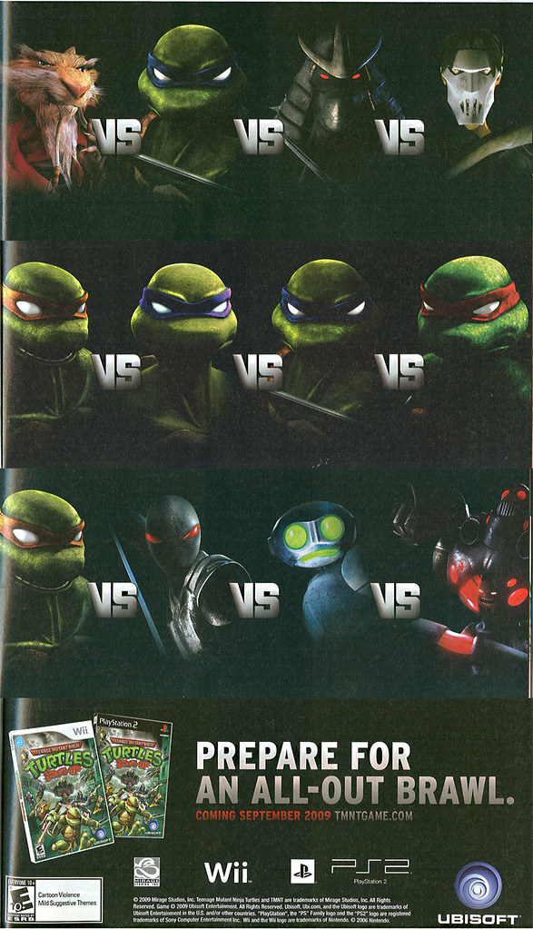 Teenage Mutant Ninja Turtles : Smash-up // Vs. Vs. Vs. Spread ad (( 2009 )) 