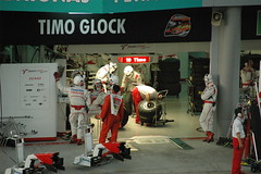 Getting dark in the Toyota pits