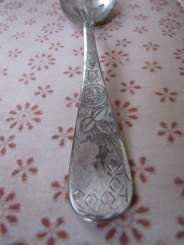 vintage silver - sugar spoon handle