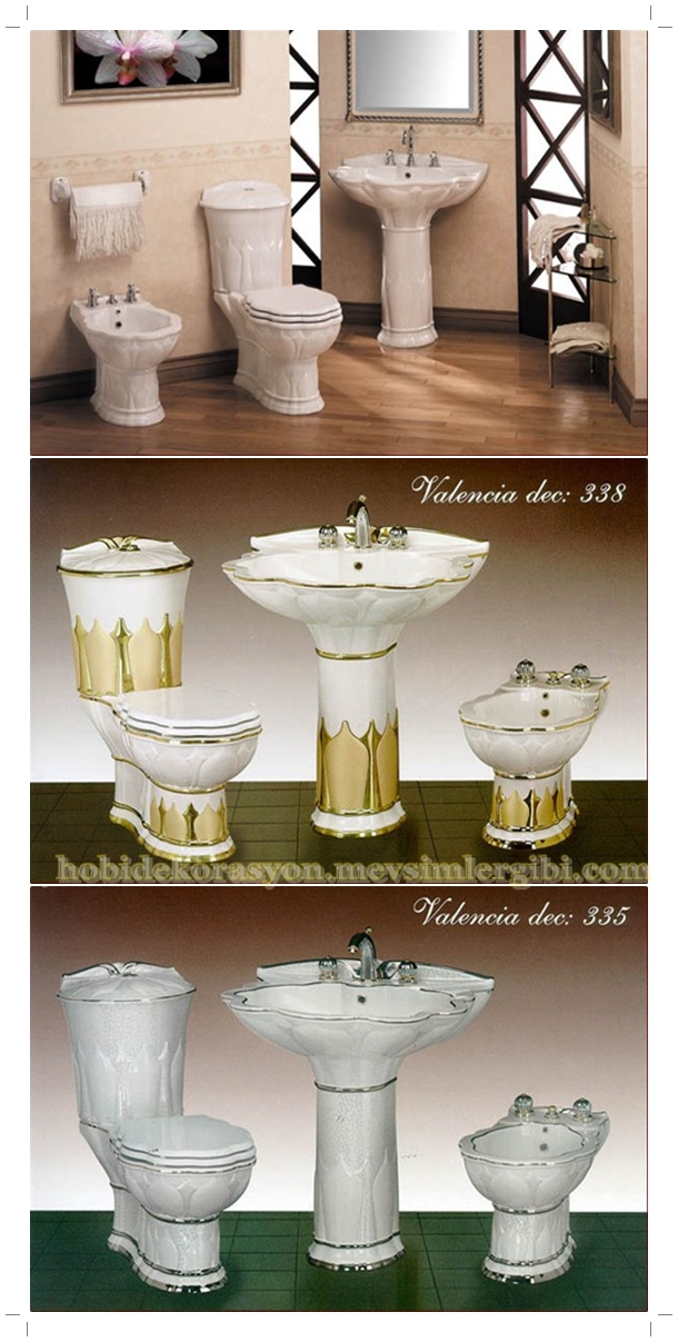 İtalyan seramik tasarımcısından klasik valencia modeli banyo lavabo klozet takımı tasarımı