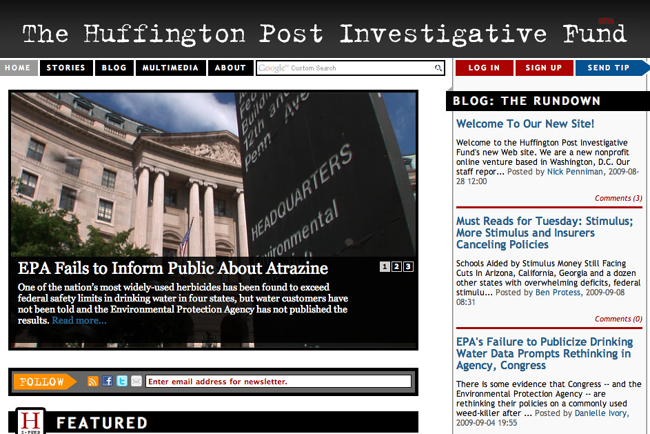: Huffington Post Investigative Fund, Screenshot