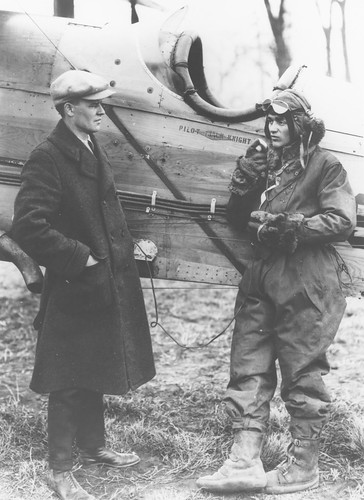 Photograph of airmail pilot Jack Knight and unidentified individual, by unknown photographer, 1922, 