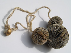 Three Bead Paper Necklace by Phiona Richards