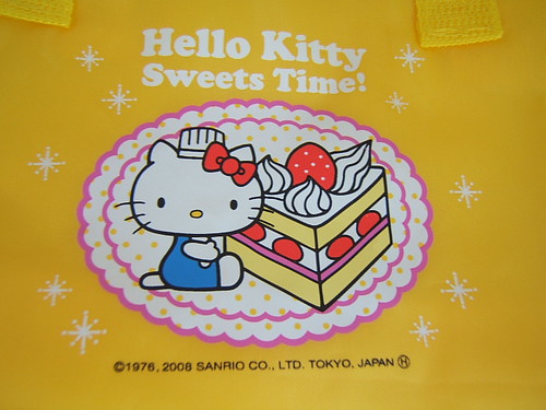 Hello Kitty Rainbow Tote. yellow Sanrio Hello kitty