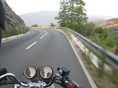 Motorcycling on mountain roads, Albania