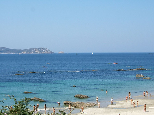 Playa de Pragueira con las Islas Ons al fondo, Pontevedra