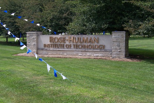 At Rose-Hulman's entrance