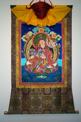 Guru Rinpoche, silk thangka mounted in soft brocade, br ©Leslie Rinchen-Wongmo 1999
