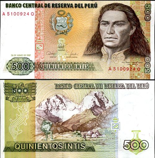 500 Intis Peru 1985-7, P134