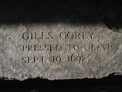 Giles Corey Grave. Monument to Giles Corey