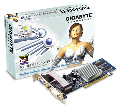 Gigabyte nVidia FX 5200 AGP Card