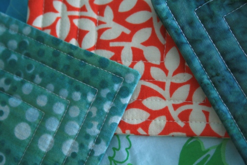 quilted fabric coasters