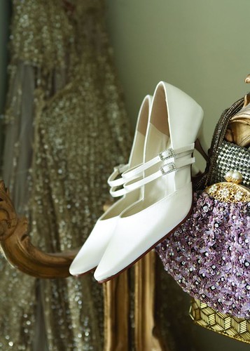 High heel bridal shoes. 
