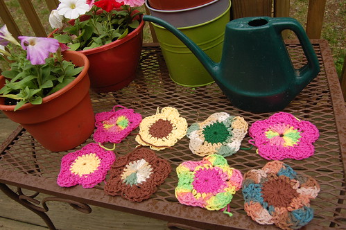 crochet tawashi flowers
