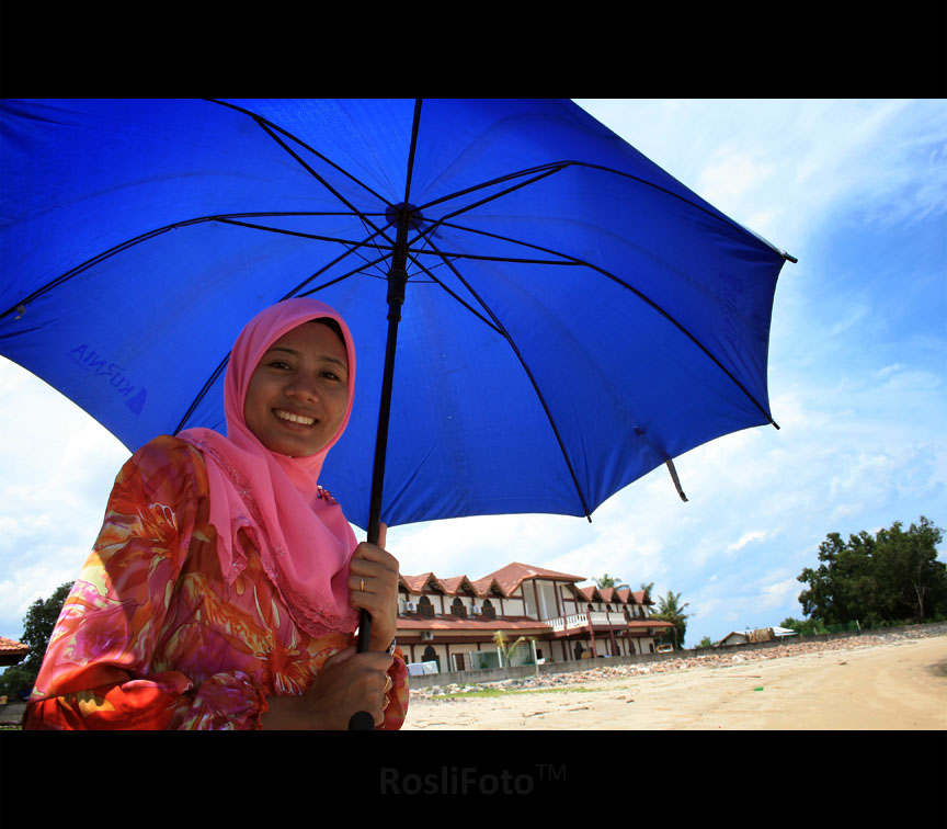 She & A Blue Umbrella