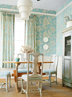 Wallpaper For Rooms. Modern wallpaper: Blue + white