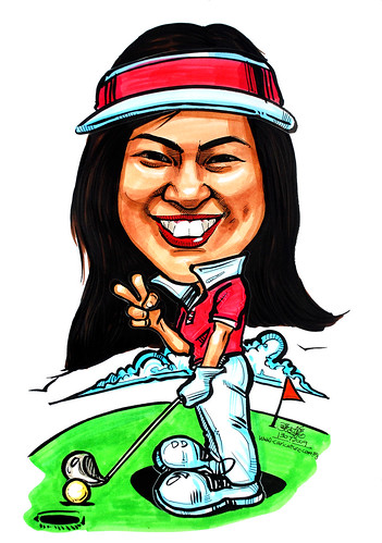 caricature of a golfer