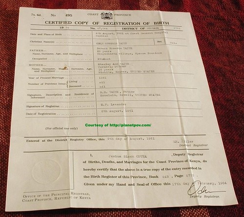 PLANETPOV - Orly Taitz' Kenya Birth Certificate