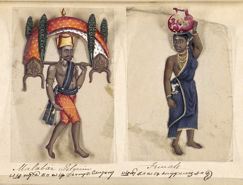 014- Peregrino Malabar y su mujer-Seventy two specimens of castes in India 1837
