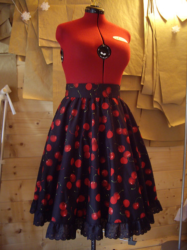Cherry circle skirt