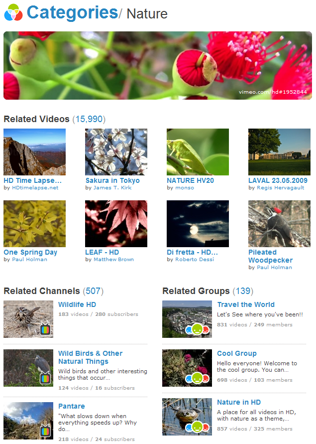vimeo categories - nature
