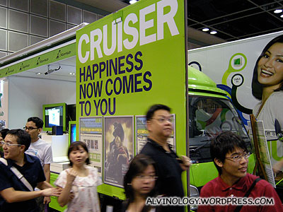 A Starhub booth that seems a little out-of-place