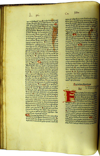 Decorated capitals and manuscript annotations in Zacharias Chrysopolitanus: Unum ex quattuor seu Concordantia evangelistarum